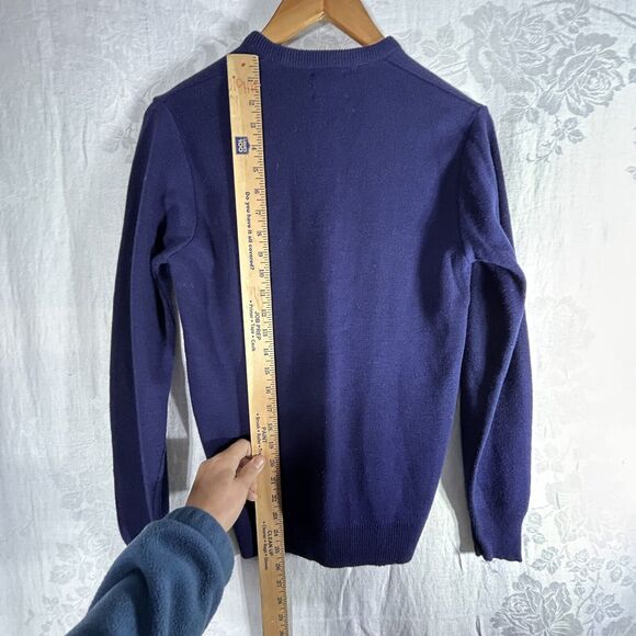 Vintage Sweater Small 20 Navy Blue Orlon Acrylic Union Made In USA Robert Bruce - Picture 8 of 11